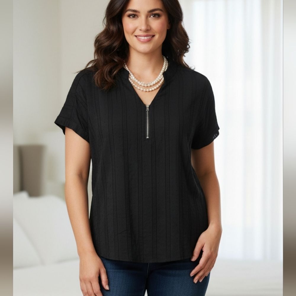 NWT BloomChic black v Neck top 16 Minimalist Chic